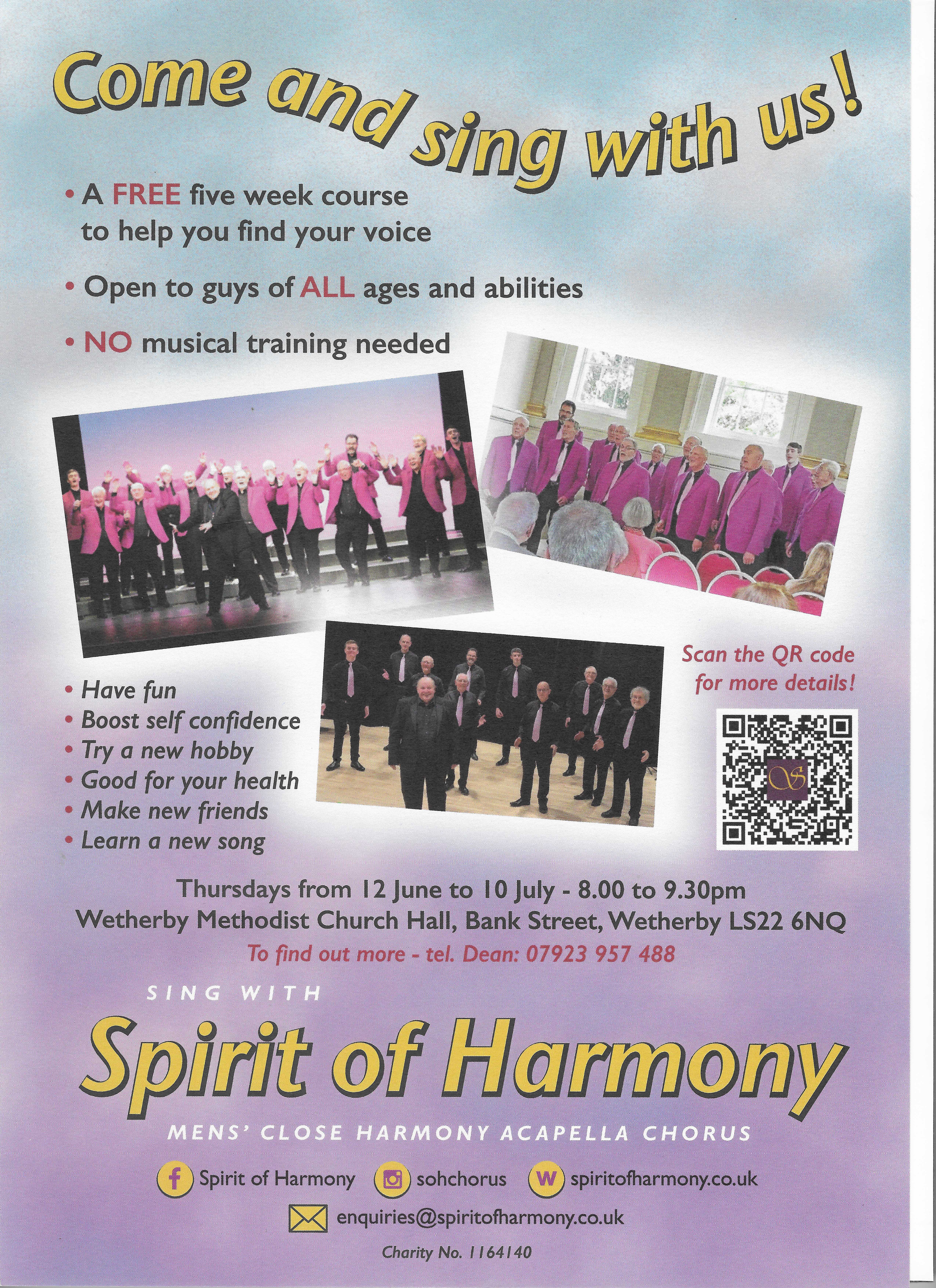 COME & SING COURSE 12th JUNE to 5th JULY